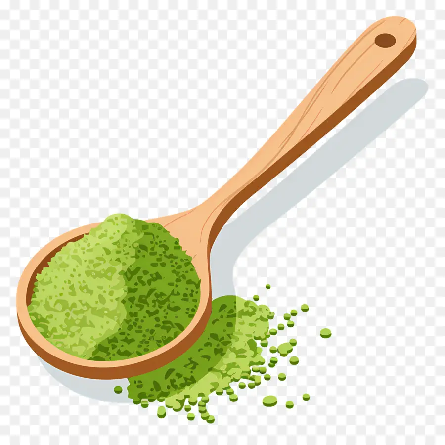 Matcha Tozu，Kaşık Yeşil Toz PNG