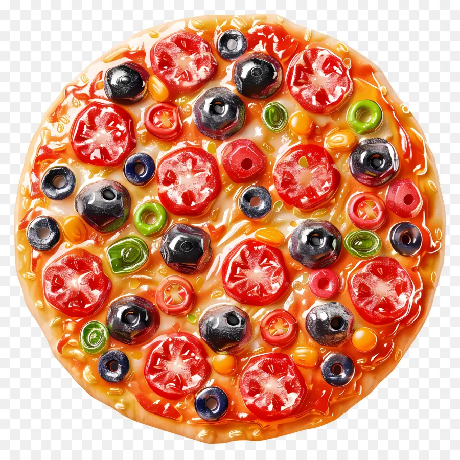 3 Boyutlu Pizza，Renkli Pizza PNG