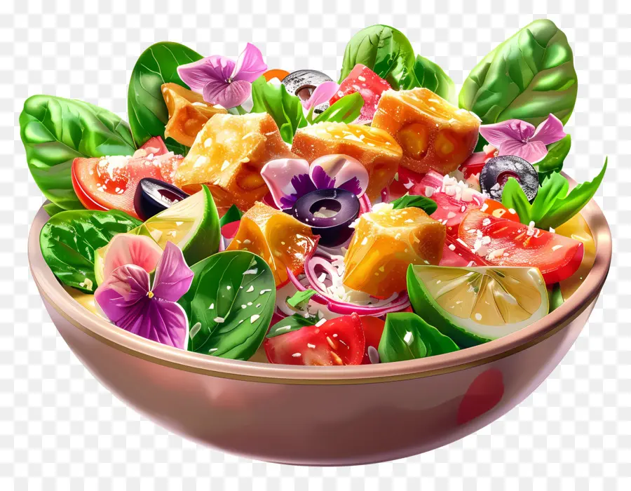 Sezar Salatası，Canlı Salata Kasesi PNG