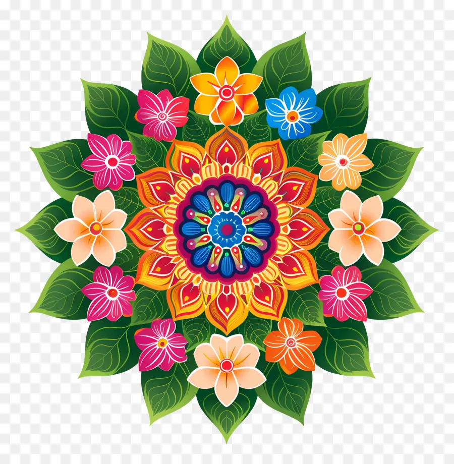 Pookalam，Mandala Tasarımı PNG