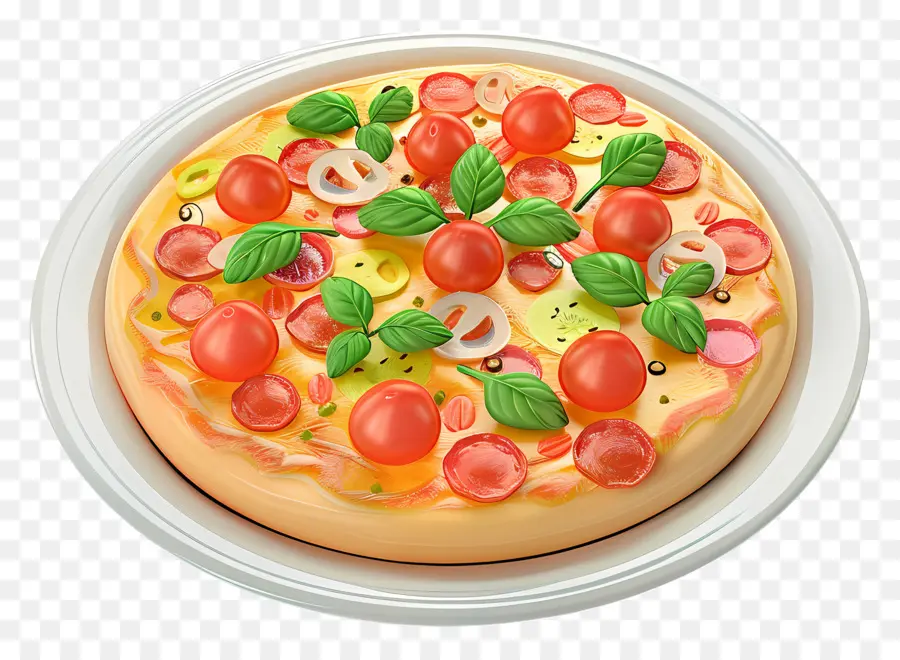 3 Boyutlu Pizza，Bütün Pizza PNG