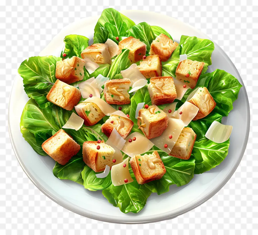 Sezar Salatası，Krutonlu Salata PNG