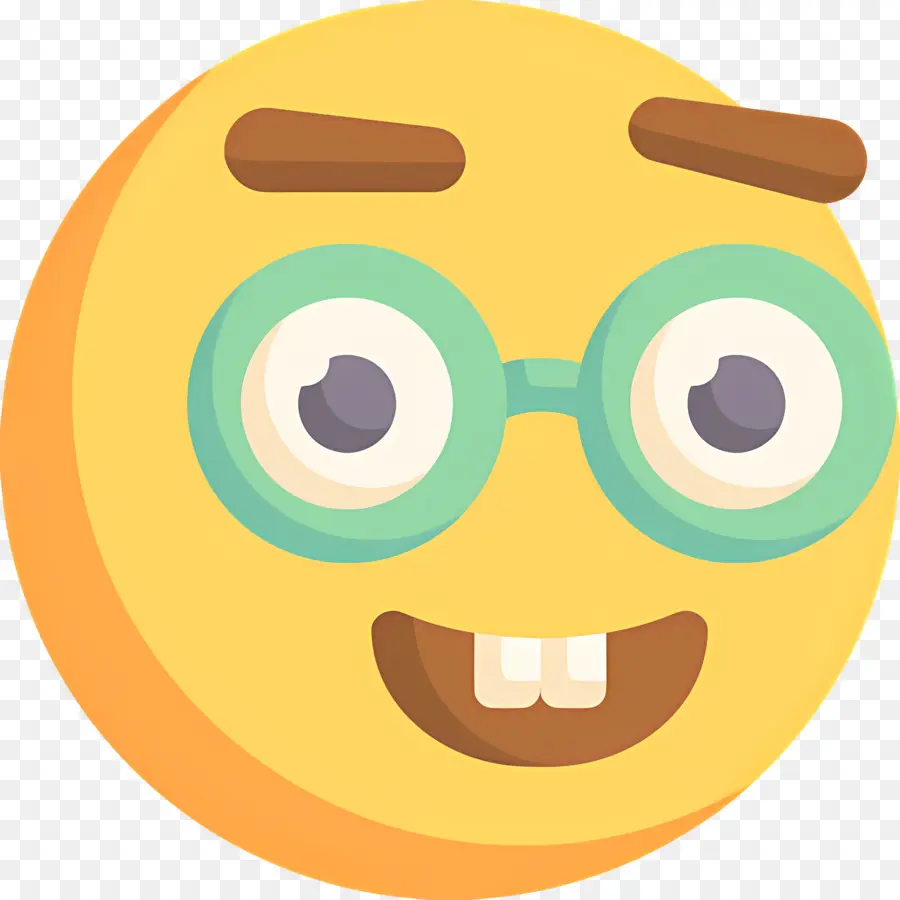 Inek Emojisi，Gözlüklü Sarı Emoji PNG