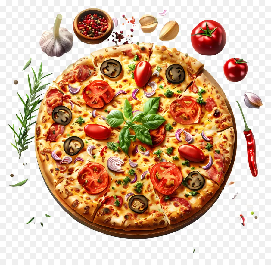 3 Boyutlu Pizza，Pizza PNG