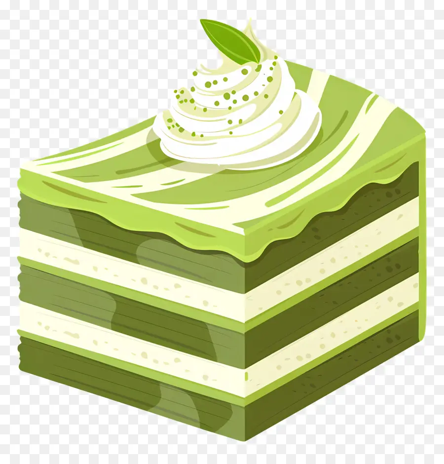 Matcha Kek，Yeşil Kek Dilimi PNG