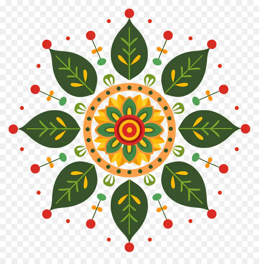 Pookalam，Çiçekli Mandala PNG