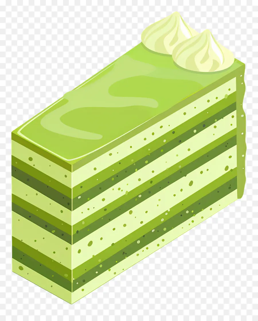 Matcha Kek，Yeşil Kek Dilimi PNG