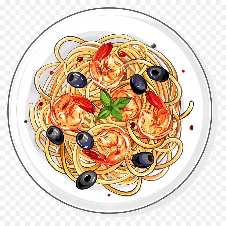 Spagetti，Karidesli Makarna PNG