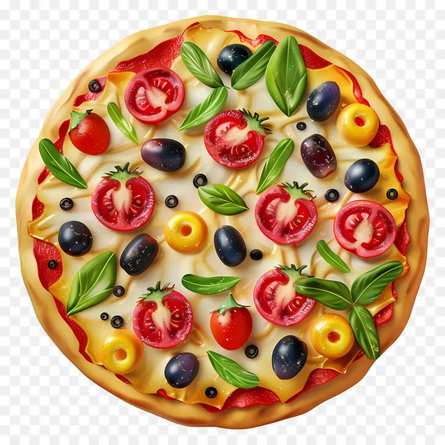 3 Boyutlu Pizza，Sebze Pizzası PNG