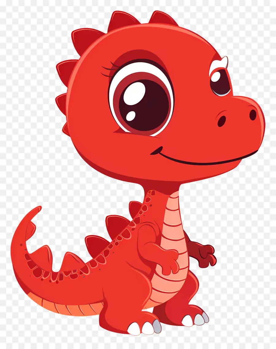 Karikatür Dinozor，Kırmızı Dinozor PNG