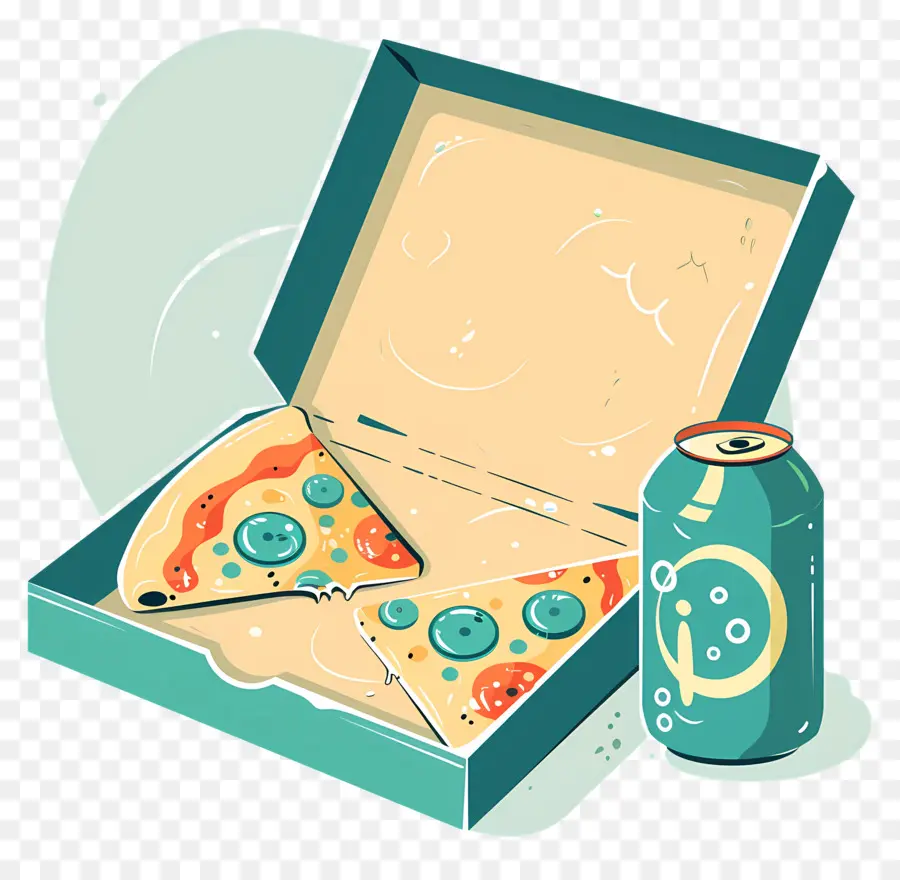 Pizza Kutusu，Pizza Ve Soda PNG