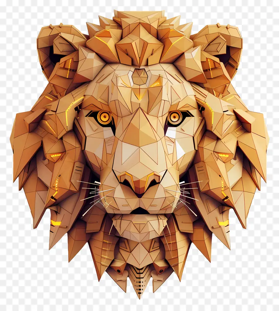 Aslan Yüzü，Origami Aslan PNG