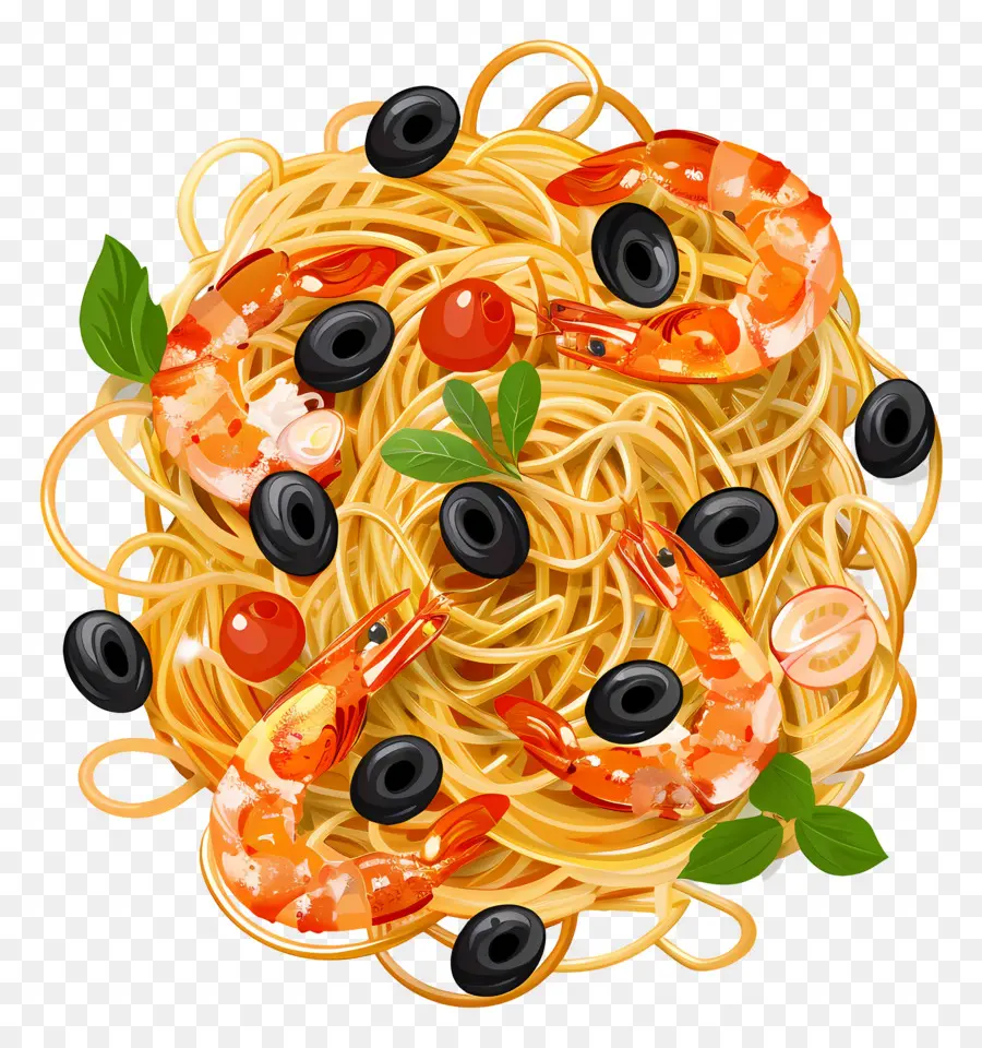 Spagetti，Karidesli Makarna PNG