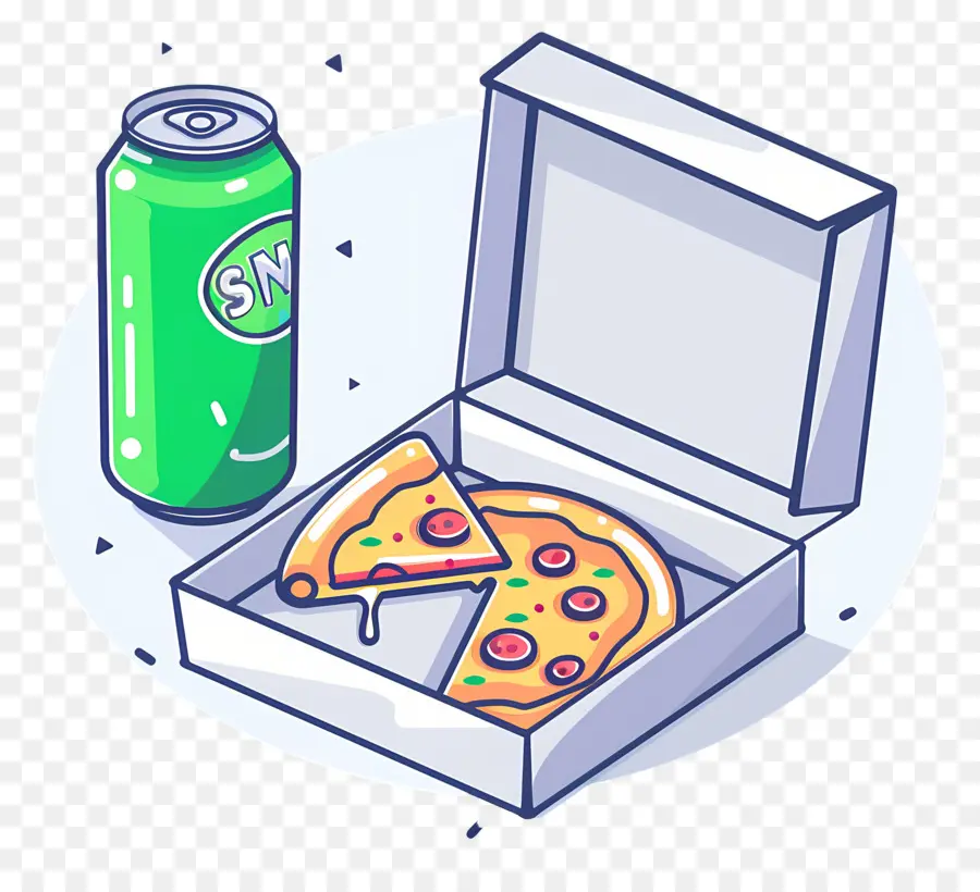 Pizza Kutusu，Pizza Ve Soda PNG