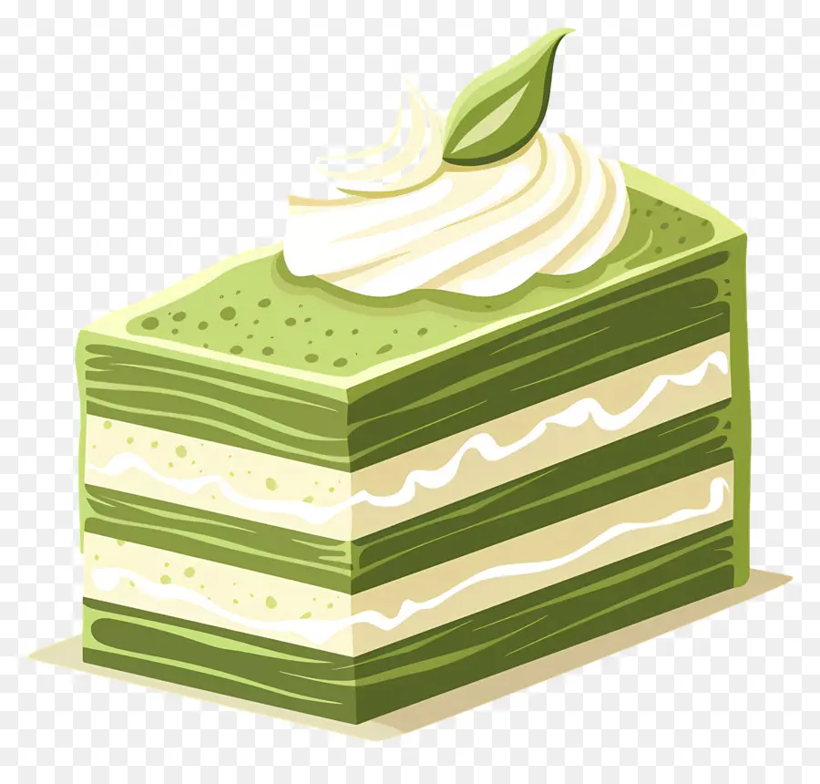 Matcha Kek，Yeşil Kek Dilimi PNG