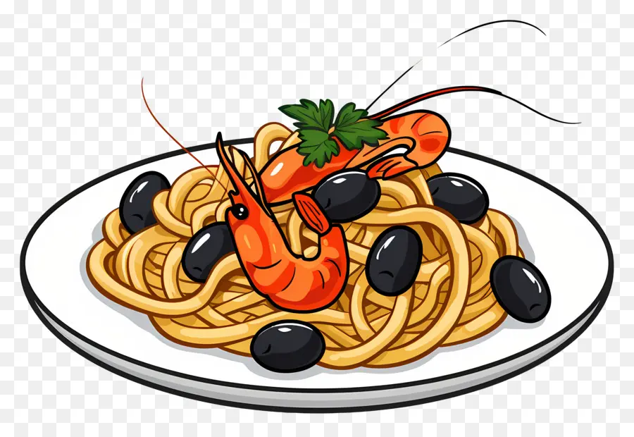 Spagetti，Karidesli Makarna PNG