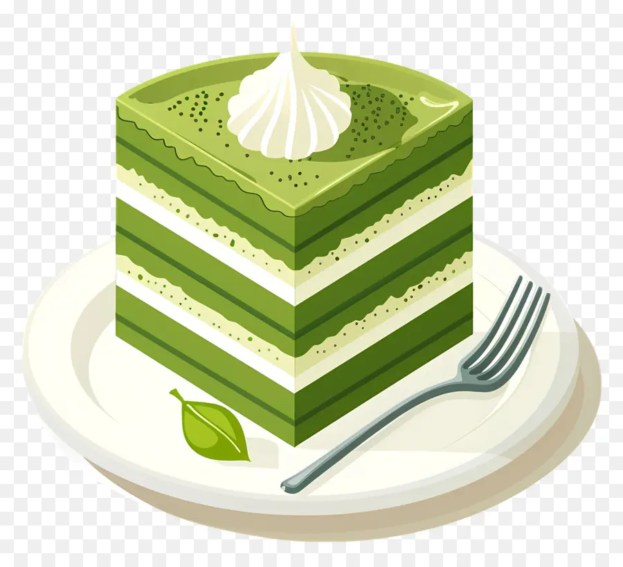 Matcha Kek，Yeşil Kek Dilimi PNG