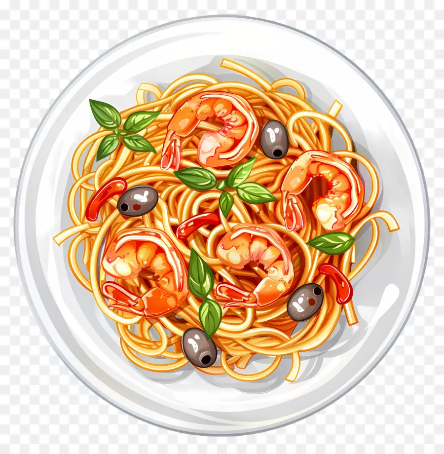 Spagetti，Karidesli Makarna PNG