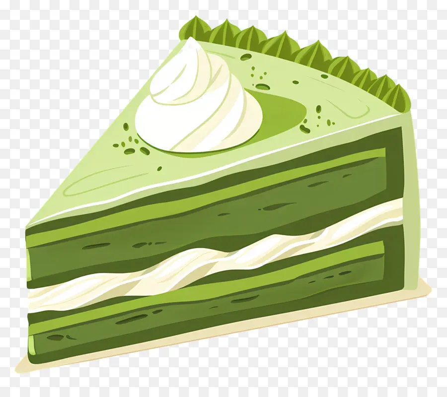 Matcha Kek，Yeşil Kek Dilimi PNG