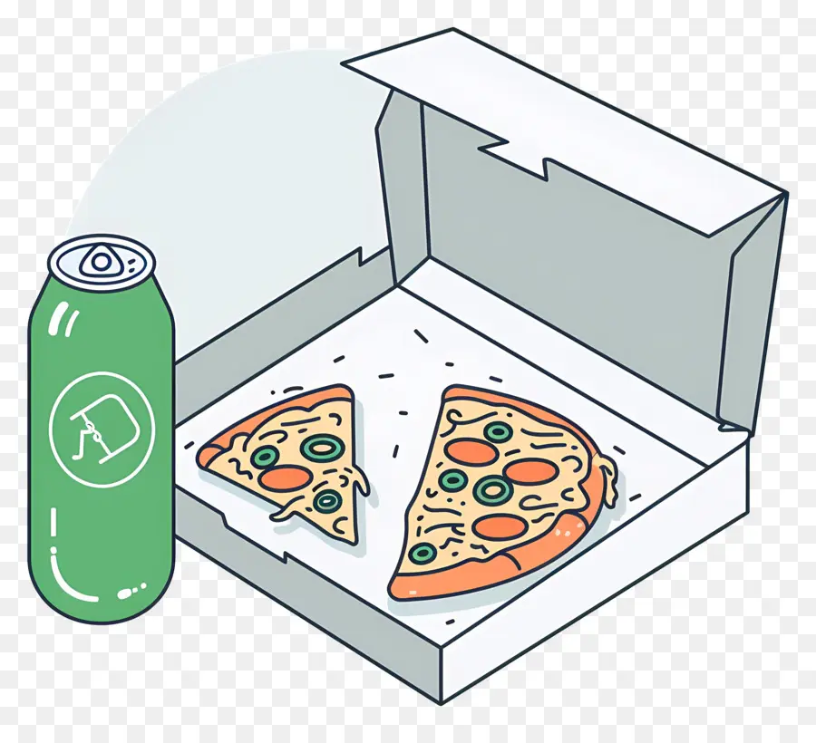 Pizza Kutusu，Pizza Ve Soda PNG