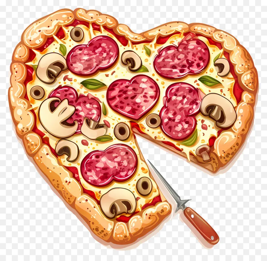 Kalp Pizzası，Kalp Şeklinde Pizza PNG