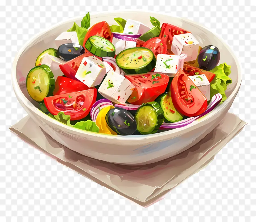 Yunan Salatası，Salata Kasesi PNG