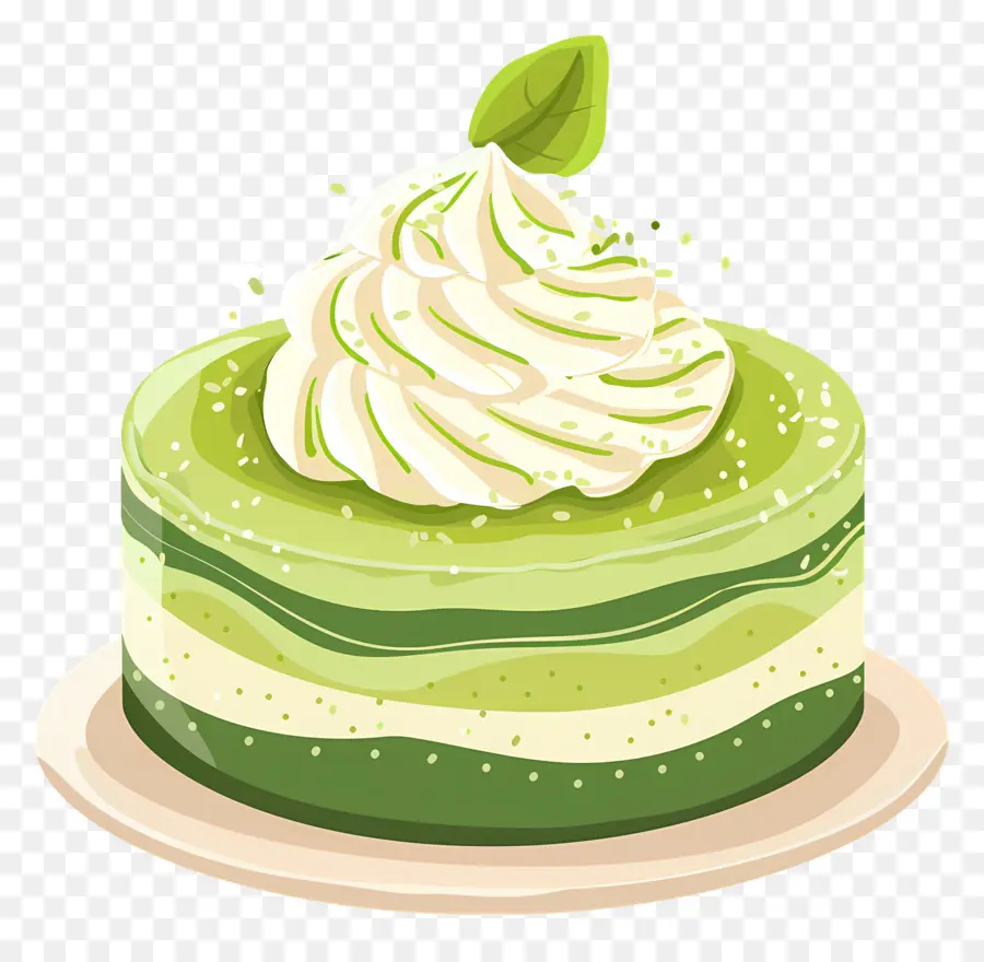 Matcha Kek，Yuvarlak Yeşil Kek PNG