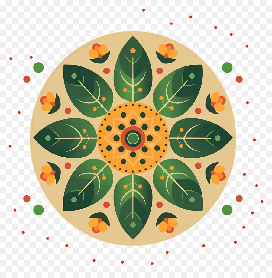 Pookalam，Çiçekli Mandala PNG