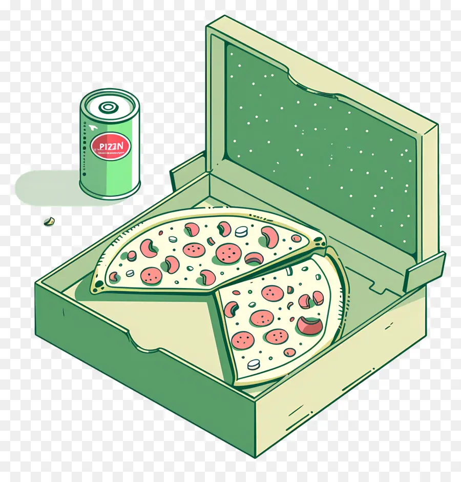 Pizza Kutusu，Pizza Ve Soda PNG