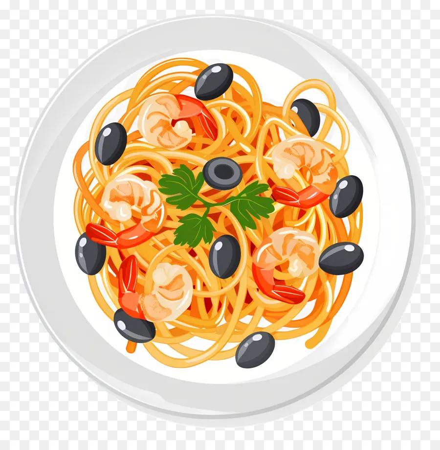 Spagetti，Karidesli Makarna PNG