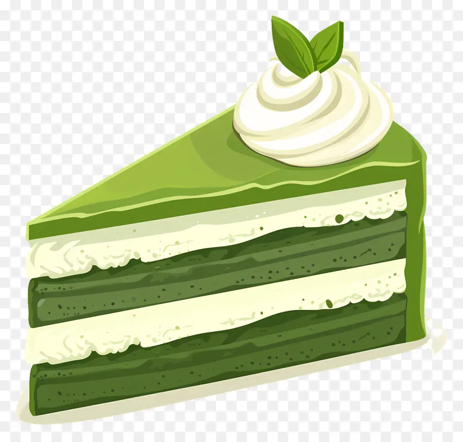 Matcha Kek，Yeşil Kek Dilimi PNG