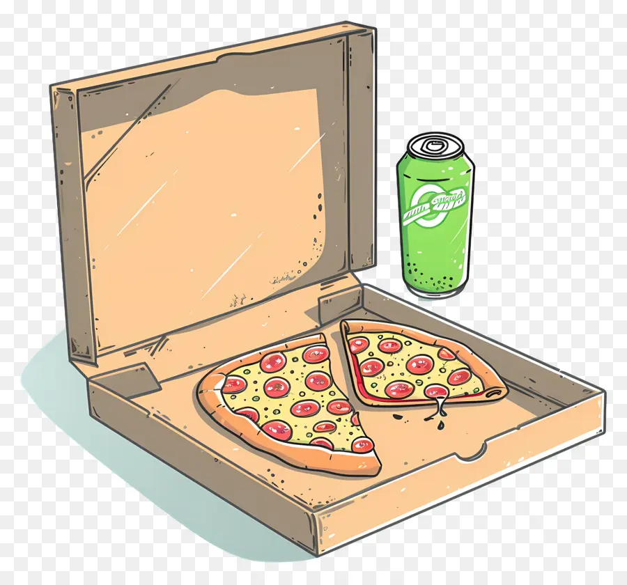 Pizza Kutusu，Pizza Ve Soda PNG