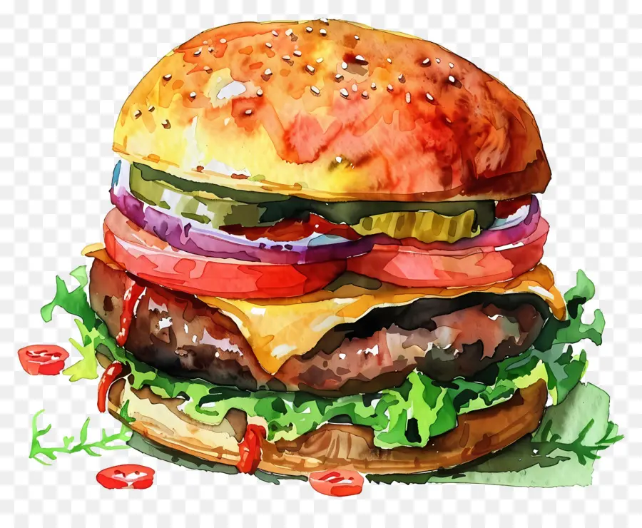 Suluboya Burger，Hamburger PNG