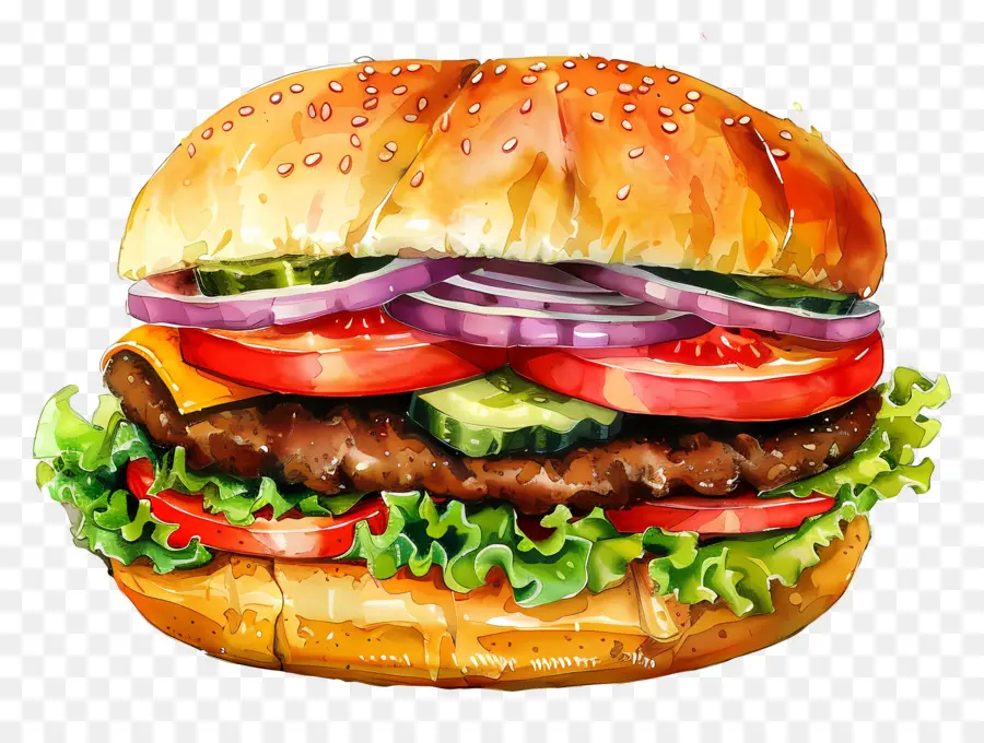 Suluboya Burger，Hamburger PNG