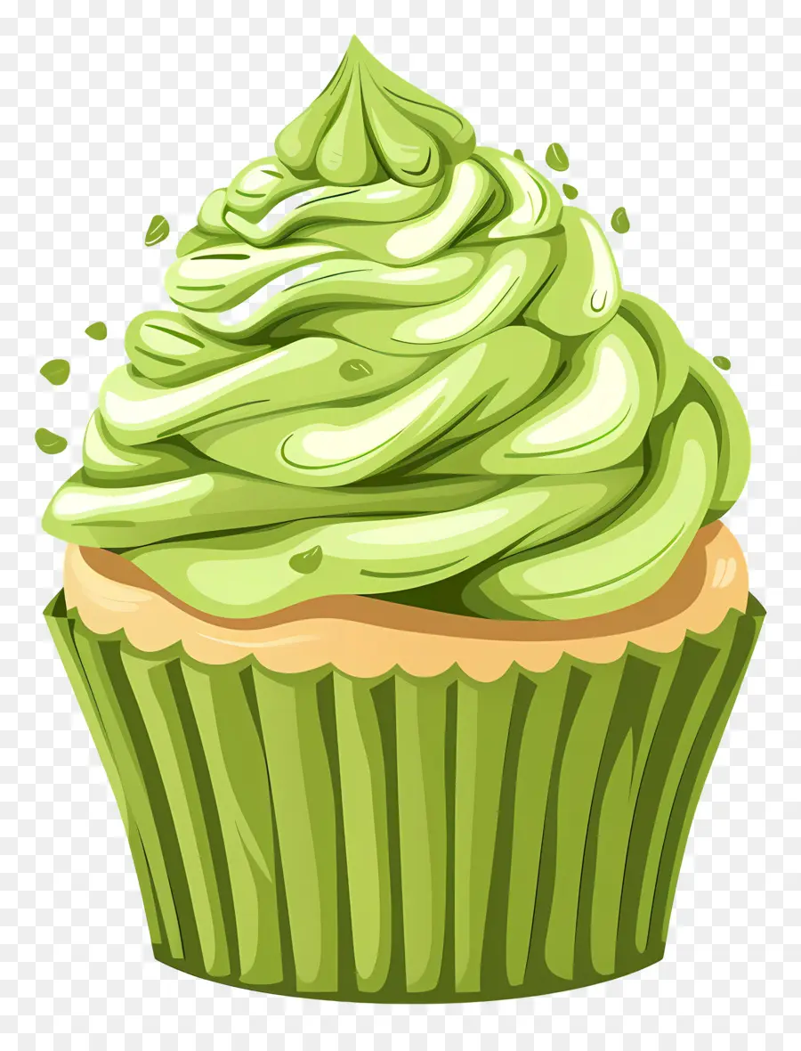 Matcha Cupcake，Yeşil Kek PNG