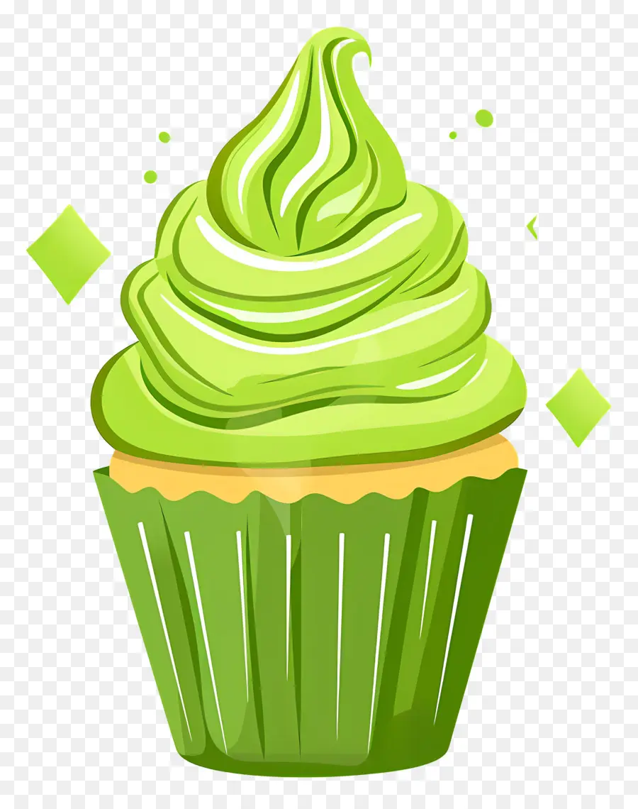 Matcha Cupcake，Yeşil Kek PNG