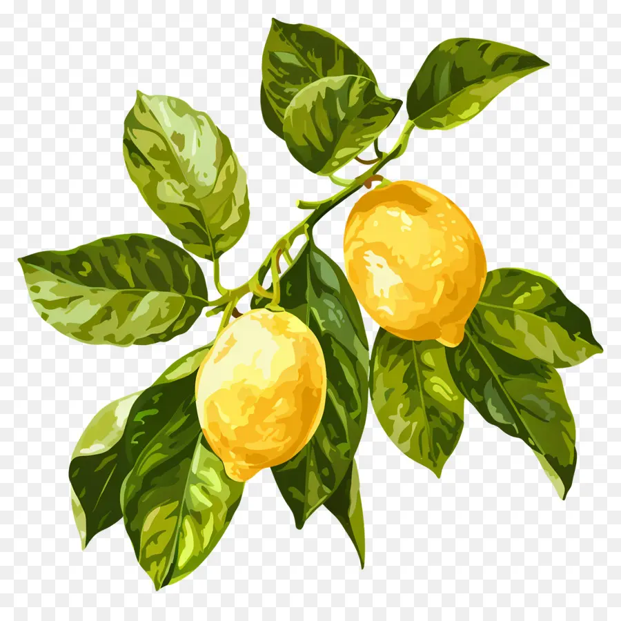 Suluboya Limon，Sarı Limonlar PNG