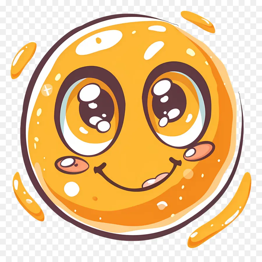 Kawaii Güneşi，Gülümseyen Emoji PNG