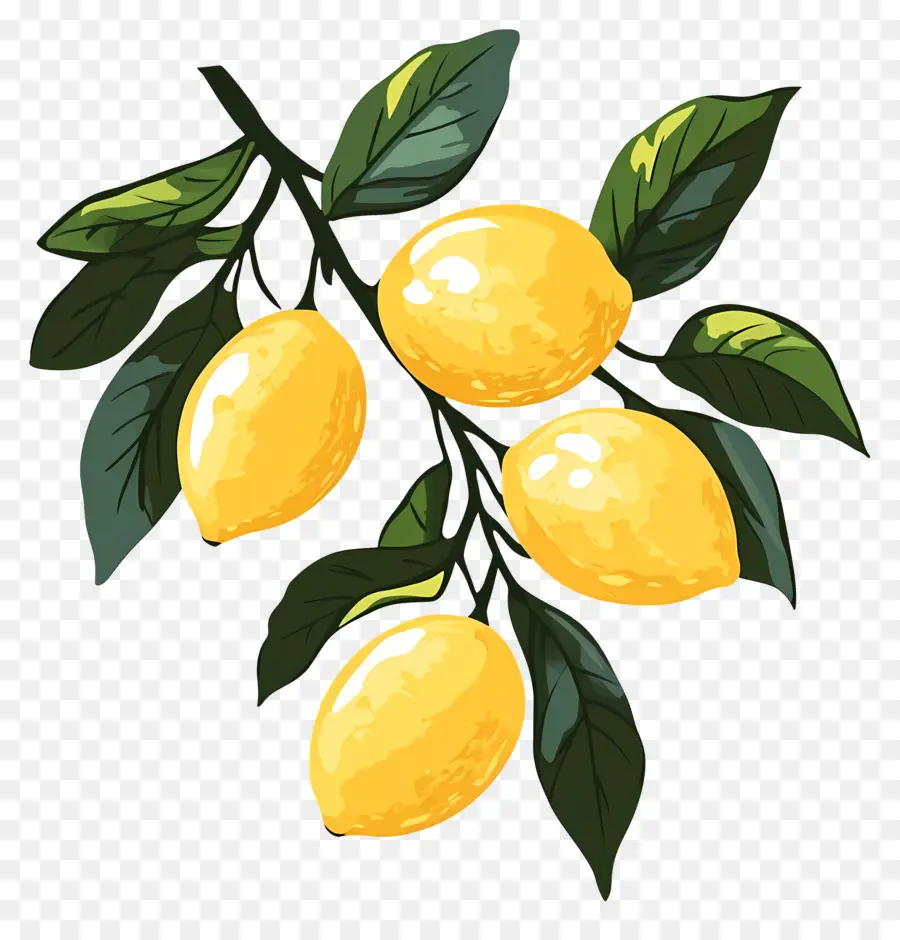 Suluboya Limon，Sarı Limonlar PNG