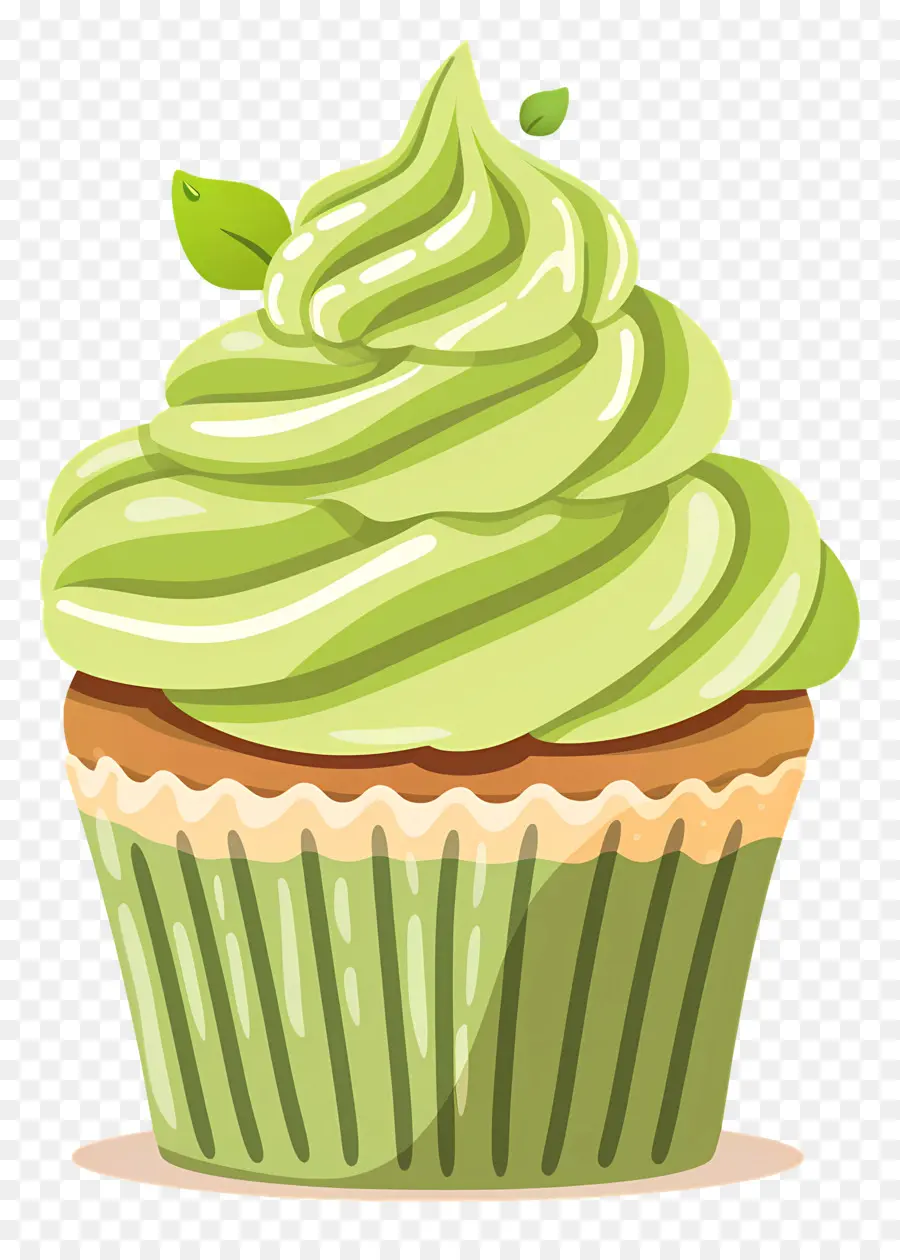 Matcha Cupcake，Yeşil Kek PNG