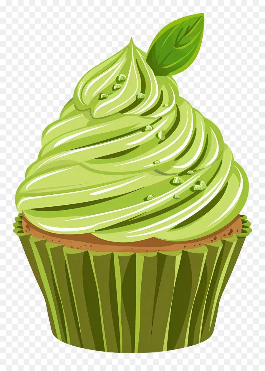 Matcha Cupcake，Yeşil Kek PNG