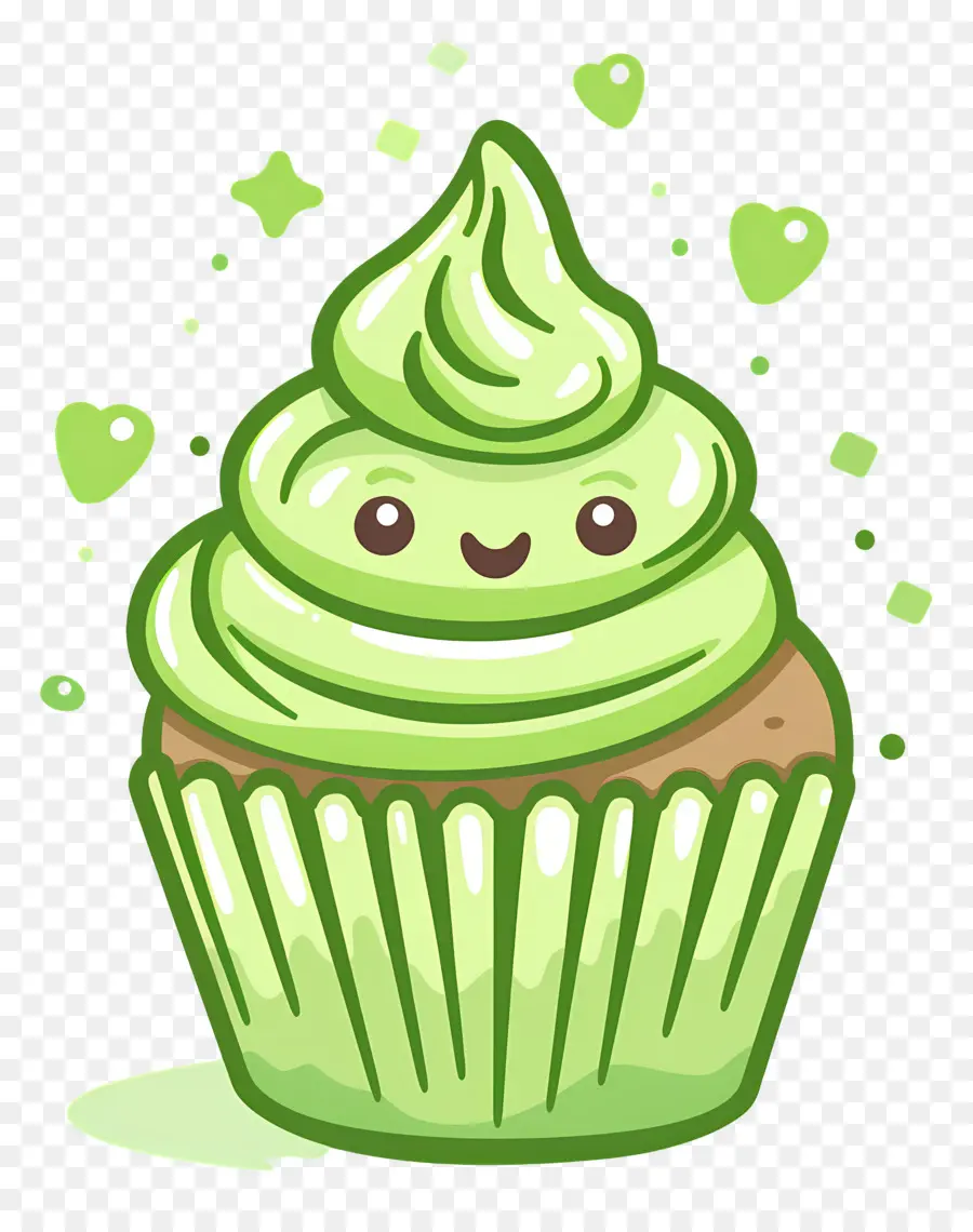 Matcha Cupcake，Yeşil Kek PNG