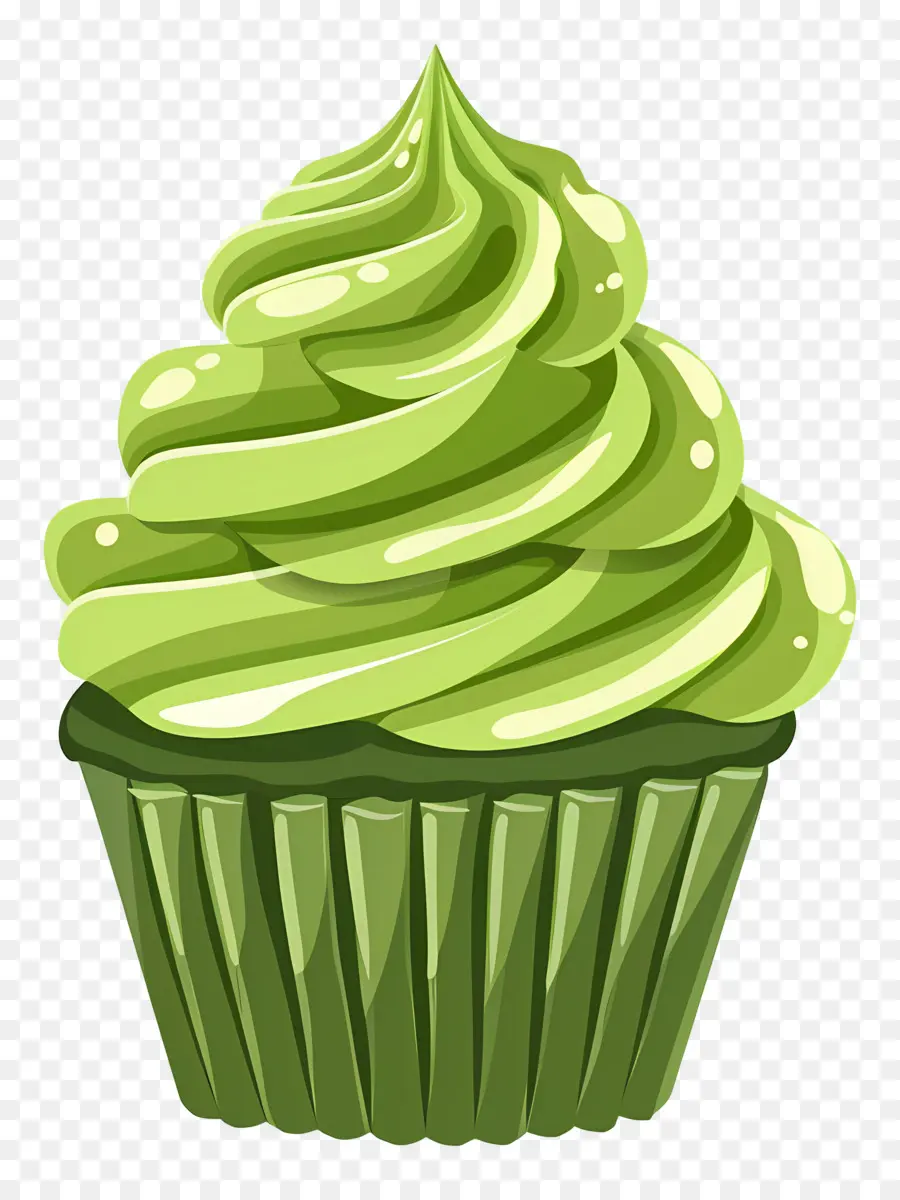 Matcha Cupcake，Yeşil Kek PNG