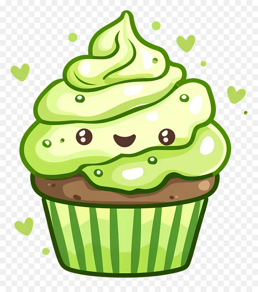 Matcha Cupcake，Sevimli Kek PNG