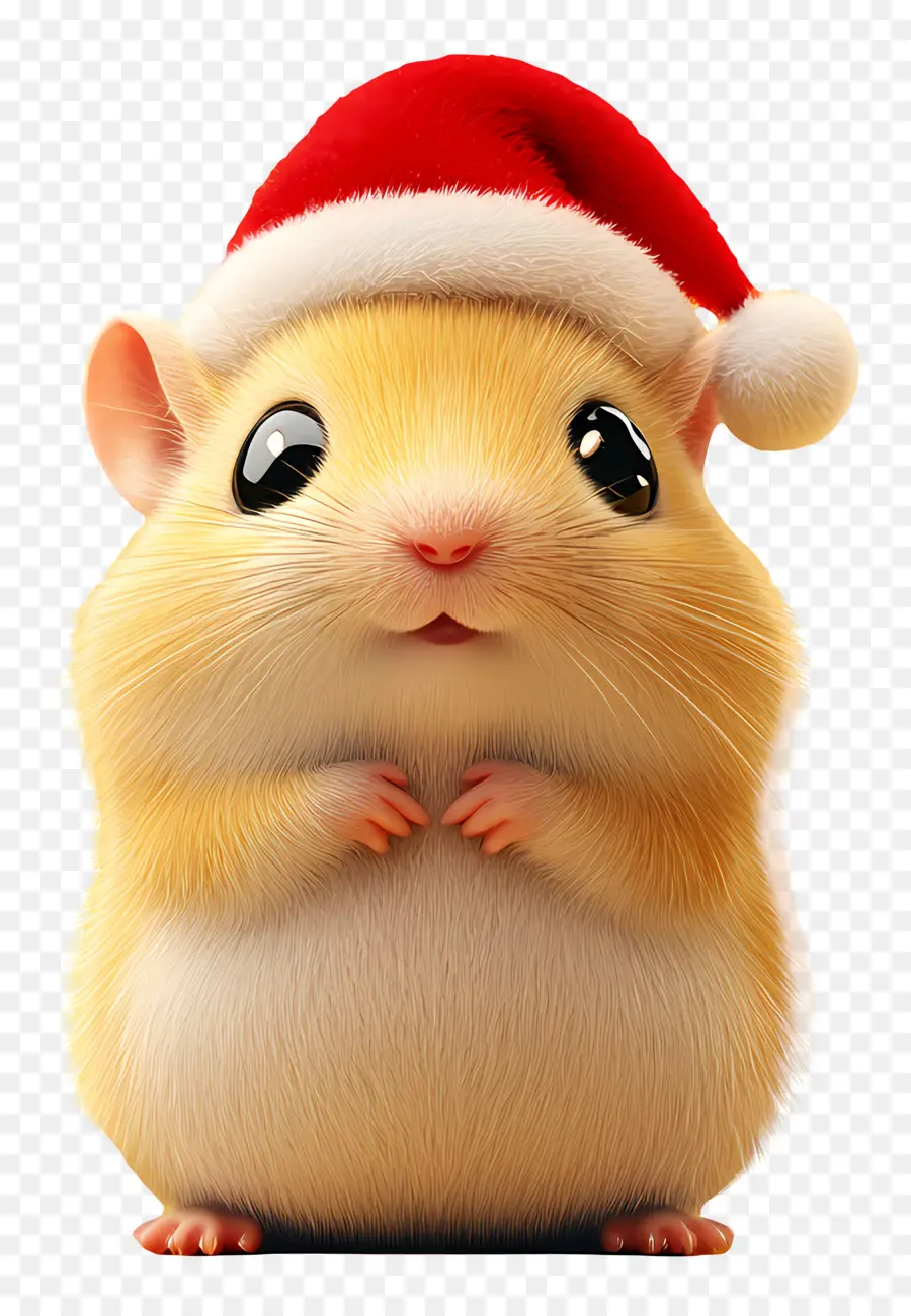 Noel Hamsteri，Noel Baba şapkalı şirin Hamster PNG