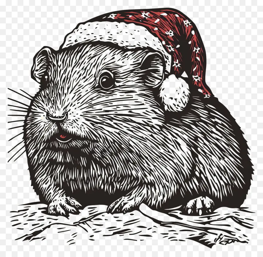 Noel Hamsteri，Noel Baba şapkalı Kobay PNG