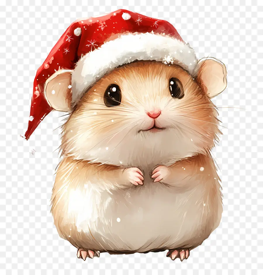 Noel Hamsteri，Noel Baba şapkalı Hamster PNG