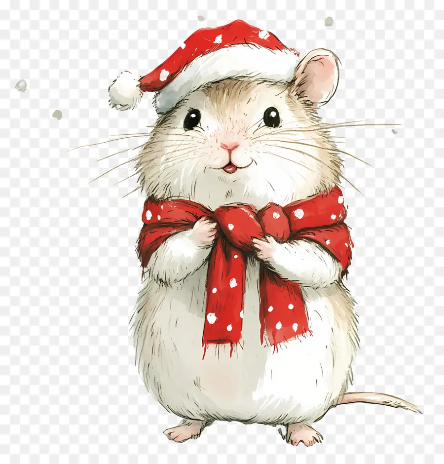 Noel Hamsteri，Kırmızı Eşarplı Hamster PNG