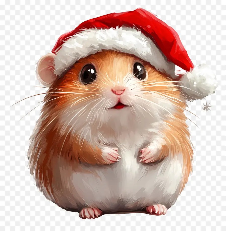 Noel Hamsteri，Noel Baba şapkalı Hamster PNG