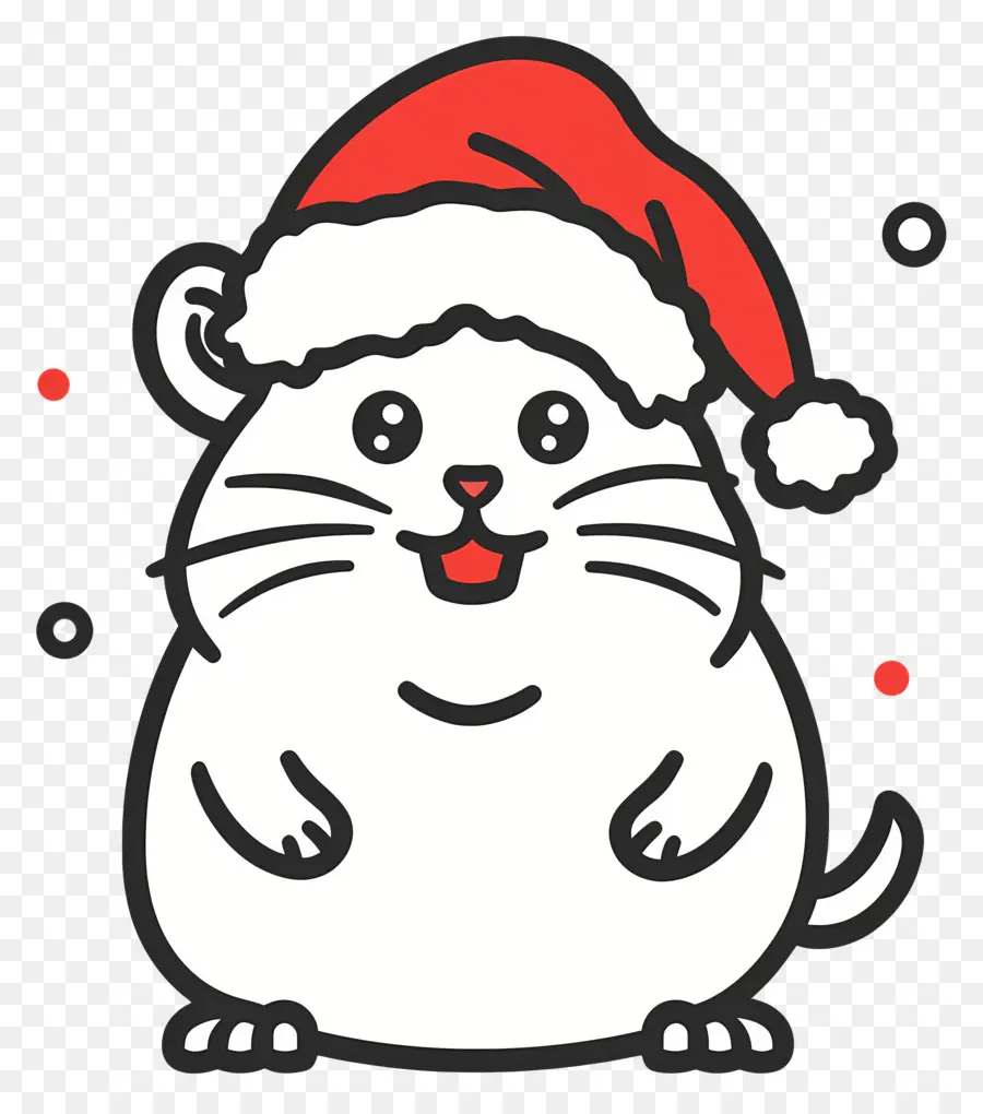 Noel Hamsteri，Noel Baba şapkalı Karikatür Hamster PNG